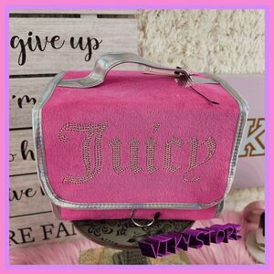 💕 NWT Juicy Couture Pink Velvet Hanging Toiletry Case #7192 💕